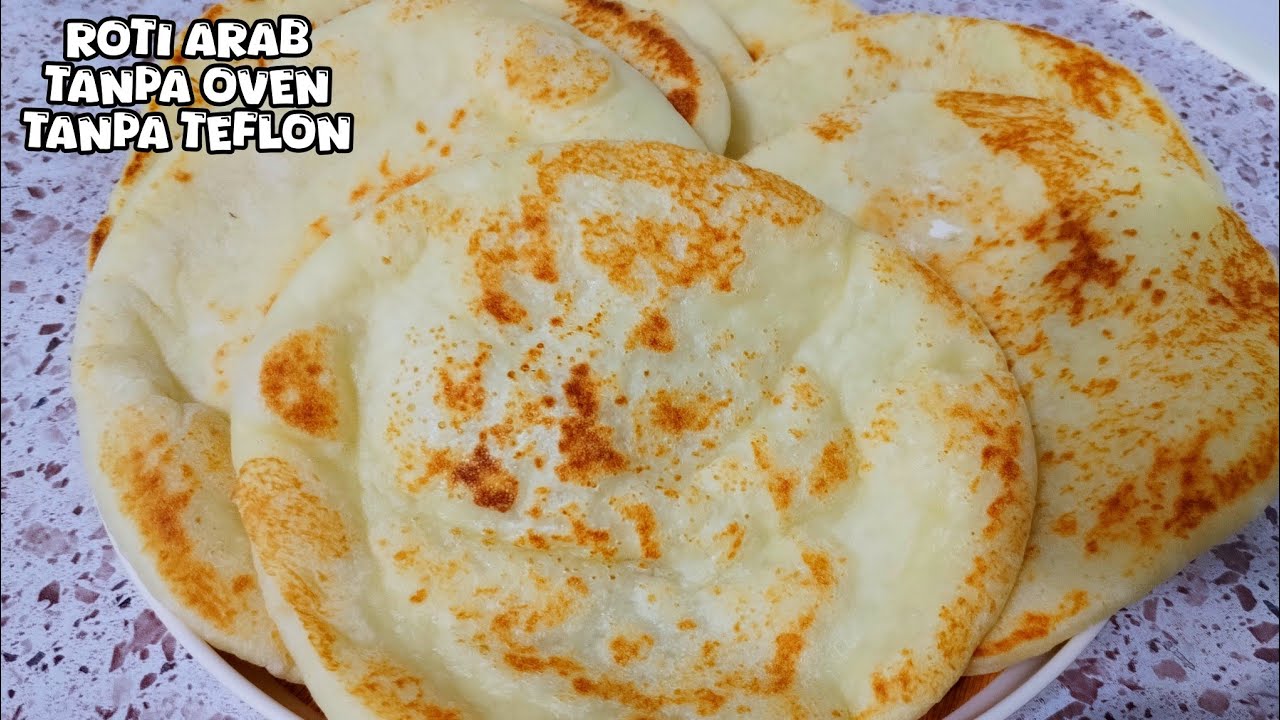 Roti Arab / Khobz Tanpa Oven & Tanpa Teflon 😍 Lembut Kopong2! - YouTube