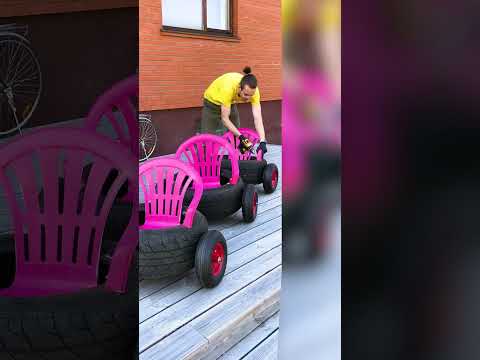 This Tire Train DIY Is GENIUS! 🚂 #DIYDad