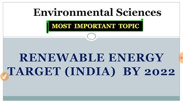 Renewable energy target of India by 2022 | environmental science | mind mapping | evs best lectures