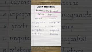Rearrange the jumbled letters - Fruits