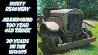 Vintage rust 100 year old truck rescued from the woods. DIY Antique automobile Recovery mission.