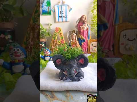 Cute Elephant planter Coconut shell/Coconut shell Planter#youtubeshorts #viralvideo #craft #shorts