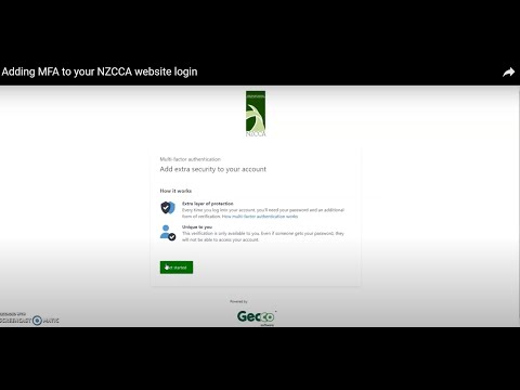 Adding MFA to your NZCCA website login