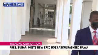 Buhari Receives New EFCC Chairman, Abdulrasheed Bawa At The State House
