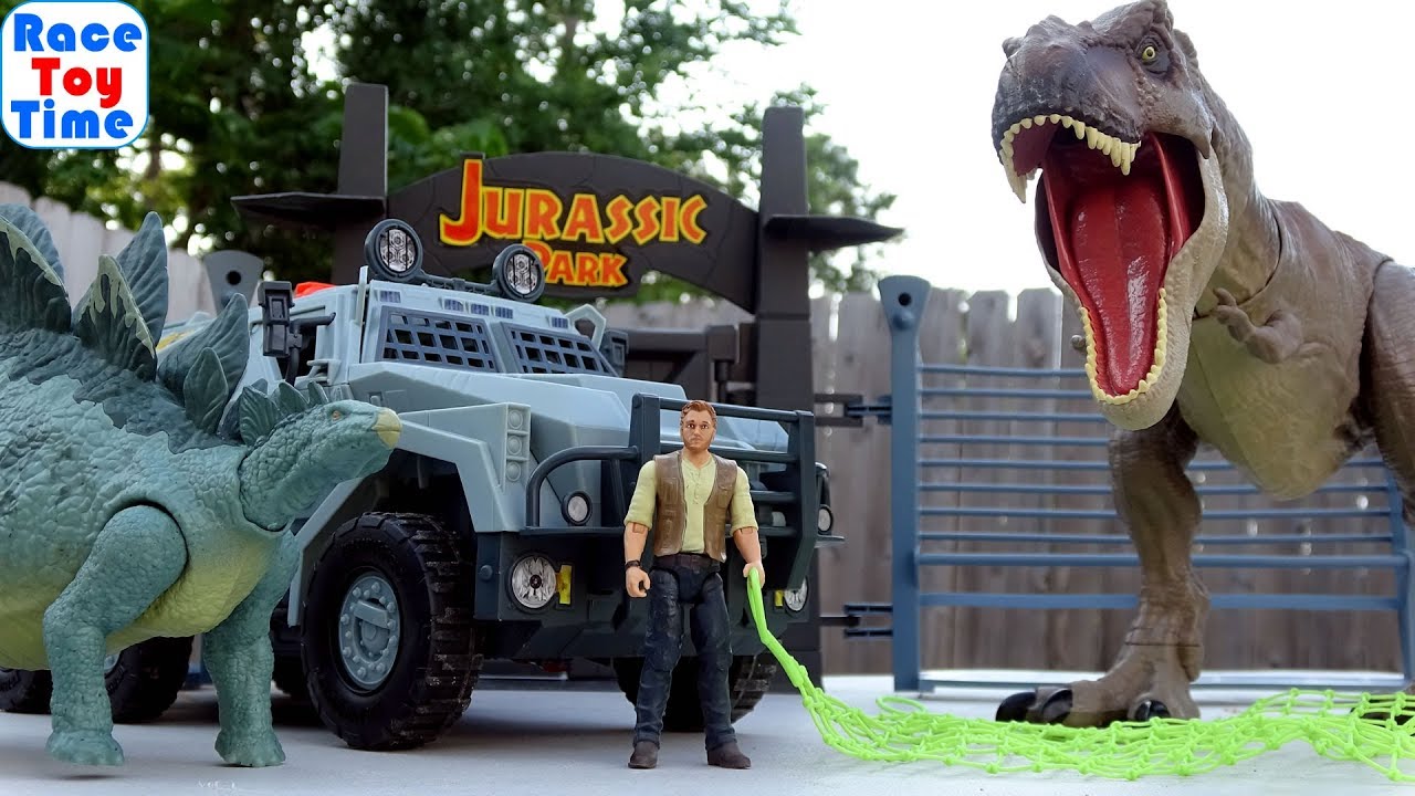 Jurassic World T-Rex Escapes - Fun Dino Toys Video - YouTube