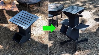 Making camping BBQ rocket stove