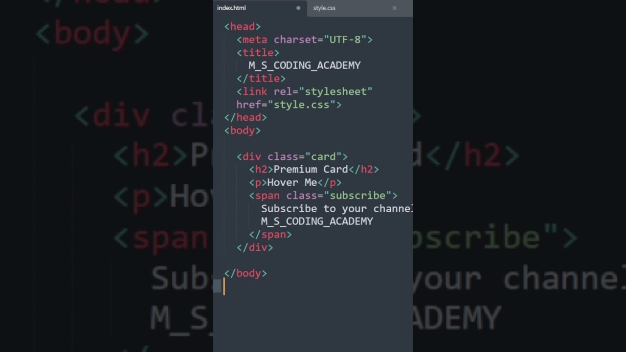 CSS Hover Card Effect😍| WebDev Shorts 