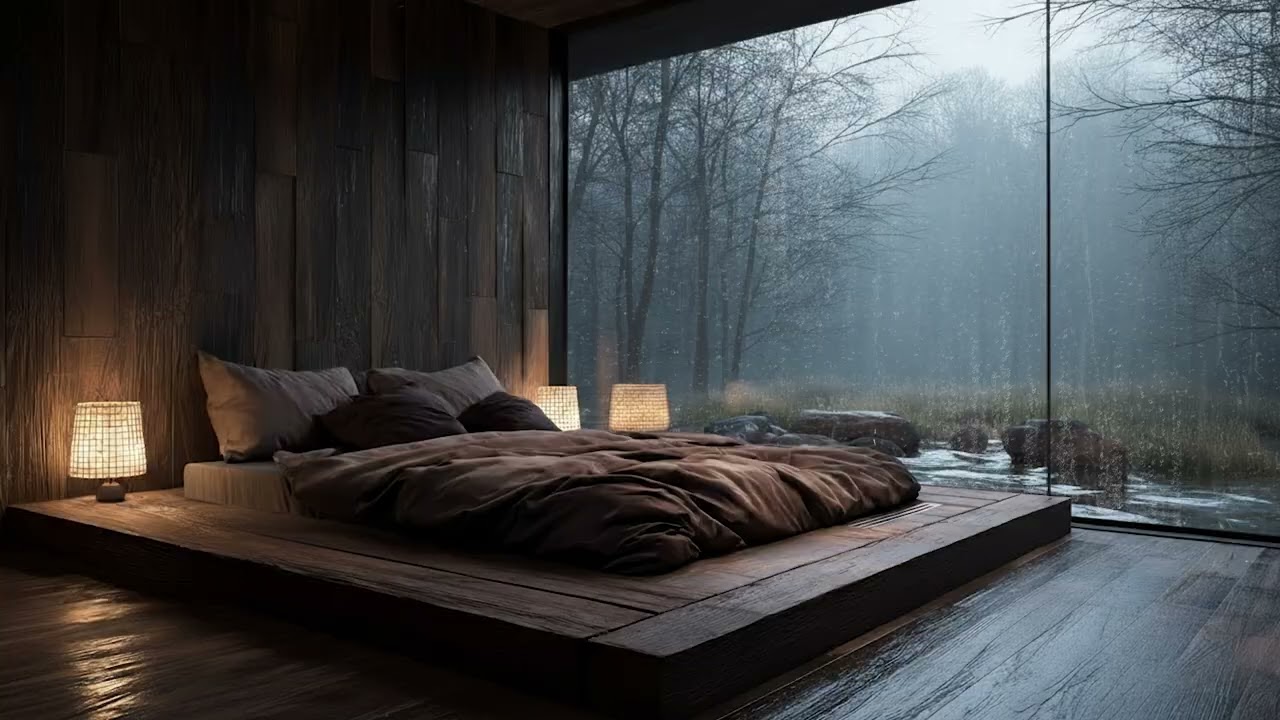 Japanese Ryokan Bedroom Ambience  Cozy Rain Sounds for Deep Sleep, Meditation & Relaxation