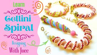 Cellini Spiral Bracelet With Flowers & Teacup Beads