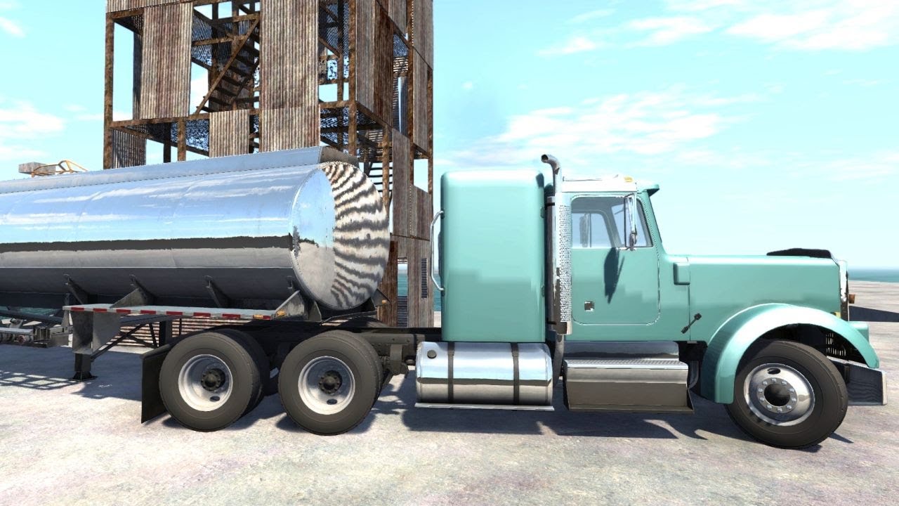 BeamNG Drive - Tanker Truck in The Port Fail