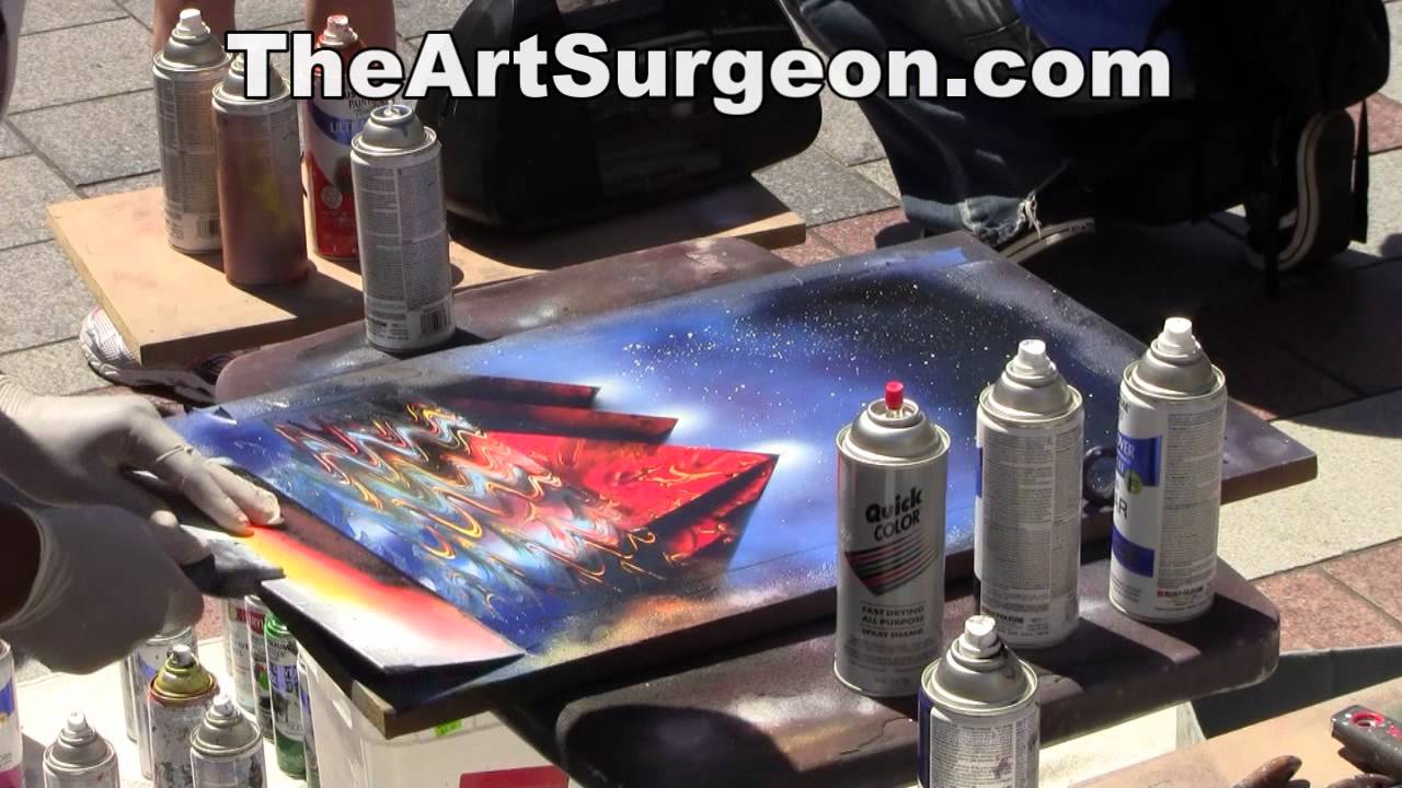 Spray Paint Art by Joseph Francis "Pyramids on the Edge of Space