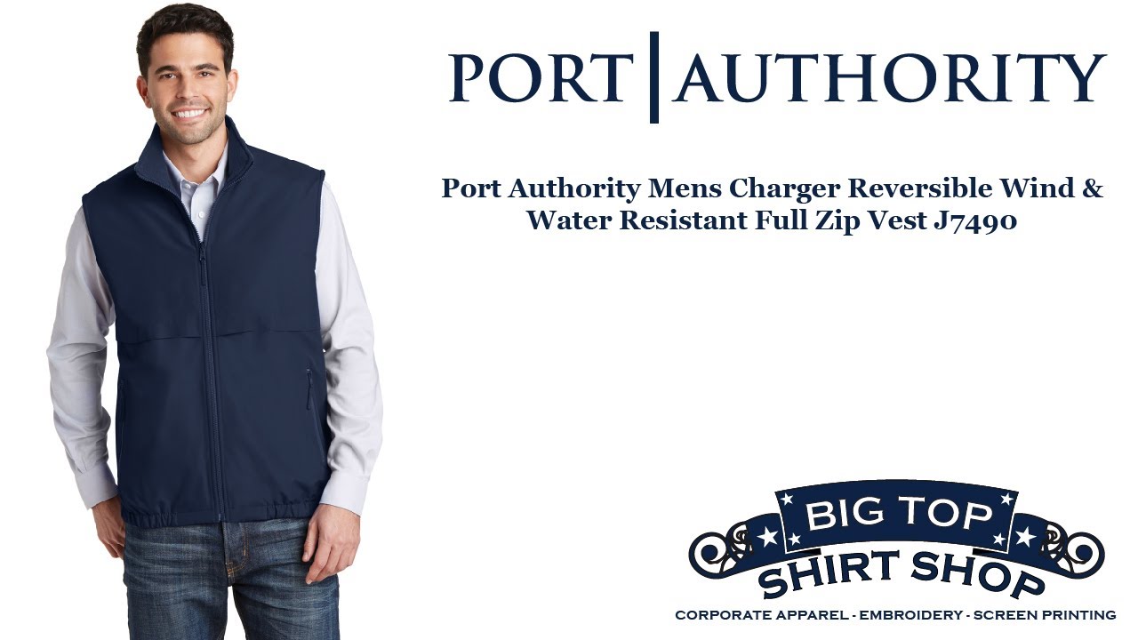 Port Authority J7490 Mens True Navy Blue Charger Reversible Wind 