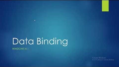 Data Binding Windows Store Apps 8.1