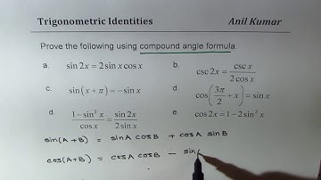 Trigonometric Identities with Compound Angle Formula Part 1
