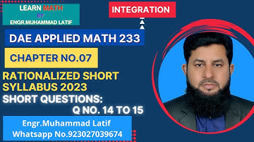 DAE | Math 233 | 2nd Year | Chapter No 7 | Short Questions | Q.No 14 to 15 | Short syllabus 2023
