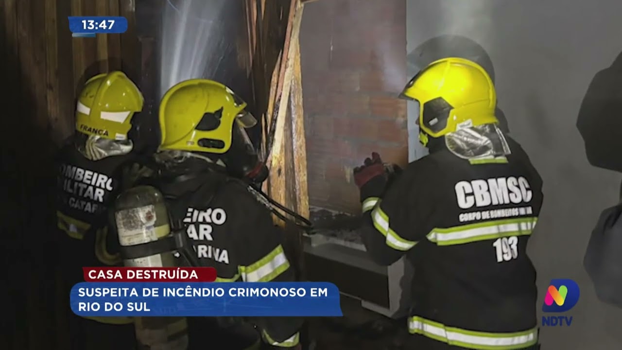 Casa destruída: suspeita de incêndio crimonoso em Rio do Sul