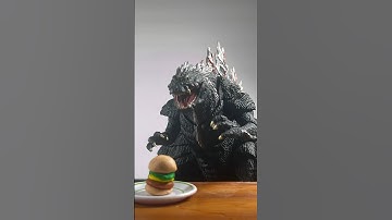 Fighting over a hamburger 🍔 #godzilla #cousinultima #stopmotion #animation