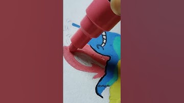 Drawing SpongeBob using Posca Markers!! Satisfying!! #shorts #satisfying