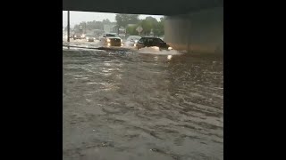 Torrential rain causes Route 9 to flood