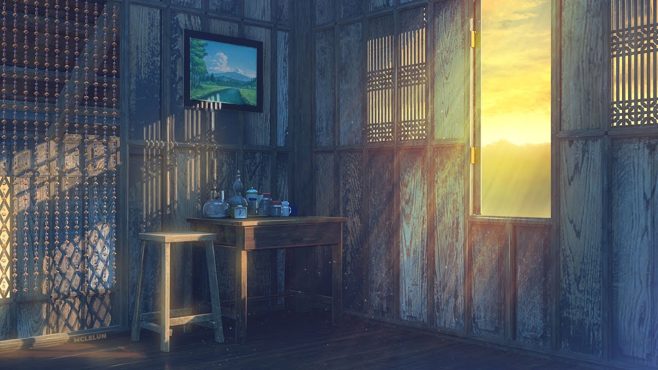 Anime Classroom Painting - Photoshop + Blender3D 