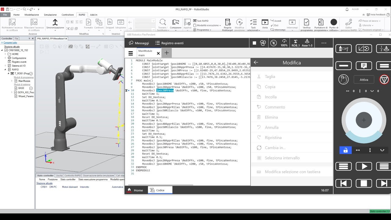 Demo System Example Abb DEMO – Programmazione Pick and Place ABB GOFA CRB15000 in RAPID da ...