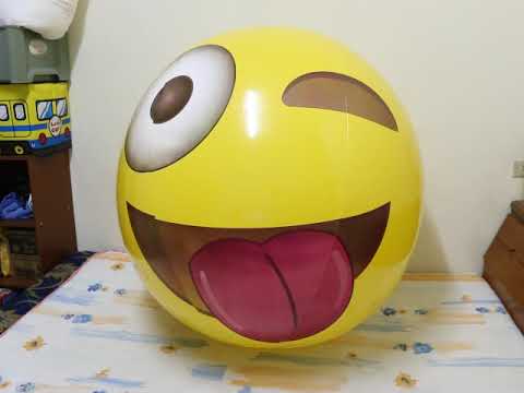 62" emoji beachball inflatable toy