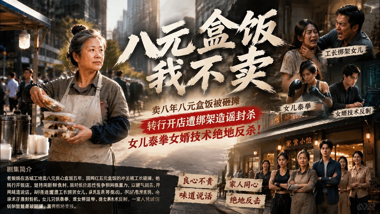 🔥【完結強推】賣八年八元盒飯被砸攤，轉行開店遭綁架造謠封殺，女兒泰拳女婿技術絕地反殺！《八元盒飯我不賣》#一口氣看完 #完結文 #情感 #短劇 #重生 #逆襲 #曹操孟德