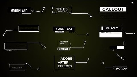 Callout Titles After Effects Templates