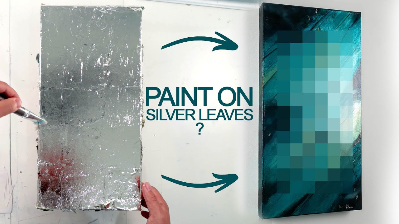 Painting on SILVER LEAF | LABRADORITE stone inspired ABSTRACT ART