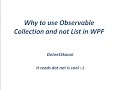 List Vs ObservableCollection in WPF