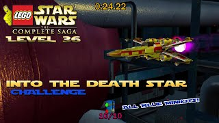 Lego Star Wars TCS: Ep 6 Chap 6 / Into the Death Star CHALLENGE (All Blue Minikits) - HTG