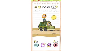 "Keep them safe from the lions" Brain Test Level 477 Quick Guide