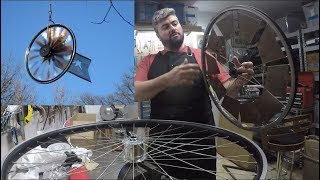 HOW TO: bicycle wheel weathervane windmill kinetic art DIY sculptures