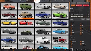 BeamNG 0.34 | 2024 (December Update) | ALL CARS & Performance | FULL CAR LIST