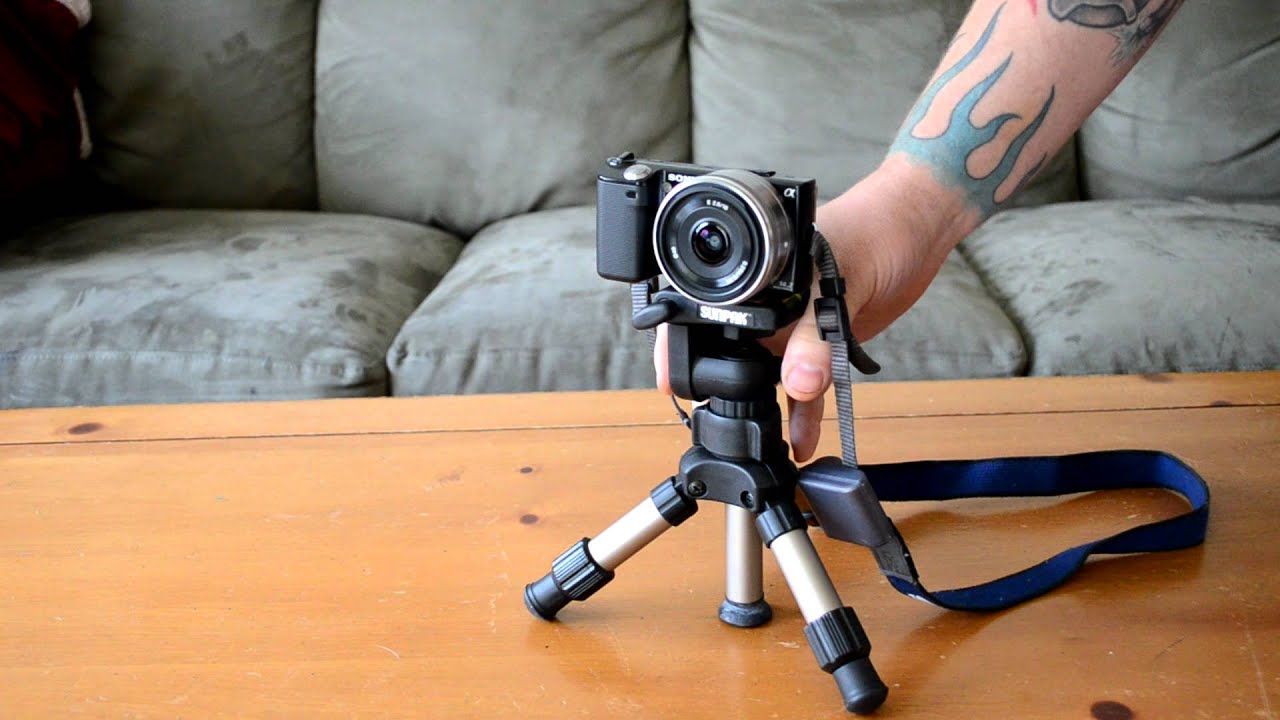 Sunpak Mini Tripod review with sony nex5 mounted and nikon d5100 YouTube