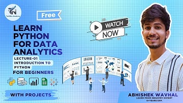 Python for Data Analytics Full Course | Lecture 1 – Introduction to Python | Abhishek Wavhal