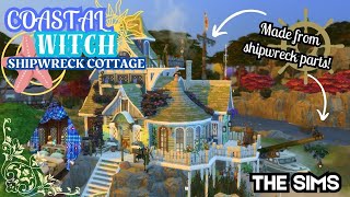 Coastal Witch Shipwreck Cottage - Seaside Cottagecore Speed Build - Sims 4