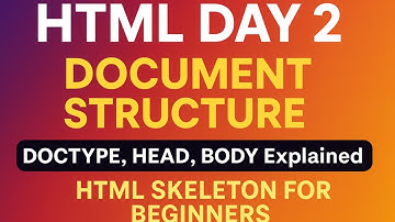 Day 2: HTML Basic Document Structure Explained | Learn DOCTYPE, HTML, HEAD, BODY Tags 