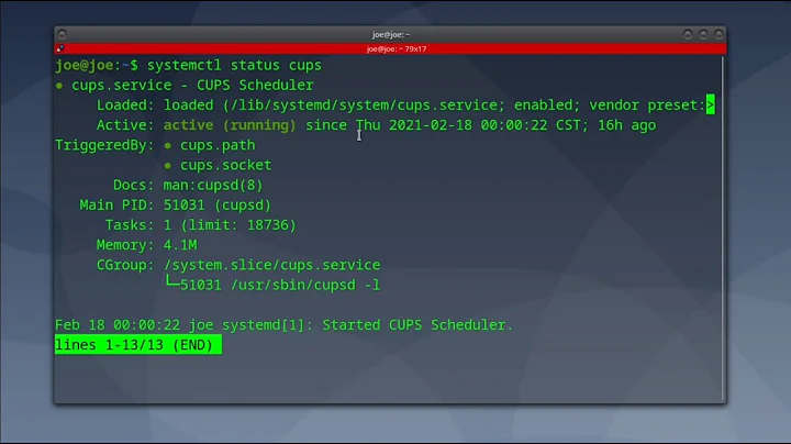 Manage CUPS Printer Service From Command Line - Kubuntu