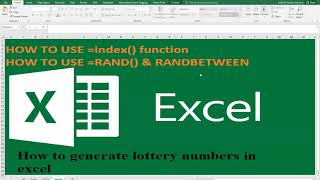 MS EXCEL Index & Rand Randbetween Function