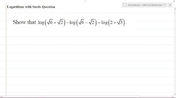 CAPE Pure Mathematics Unit 1 - Module 1: Basic Algebra and Functions - Logarithm and Surds Question