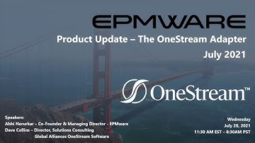 EPMware Product Update - The OneStream Adapter