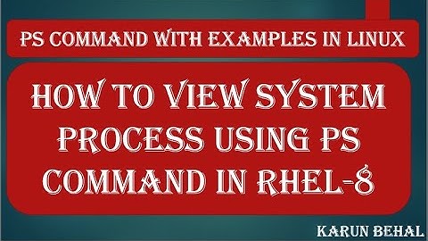 How to View System Process Using PS Command in RHEL-8[Hindi]By Karun Behal