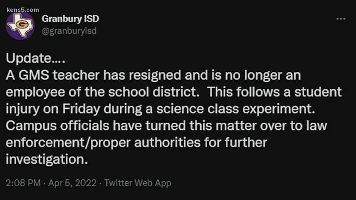 Texas teacher resigns after student injured in class science experiment