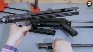 Охолощенный пистолет-пулемет Schmeisser MP-38 Kurs-S Шмайсер стрельба и разборка видео обзор 4k