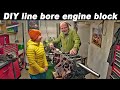 DIY line bore diesel engine block - Ford Lion TDV6 - Land Rover Discovery 3