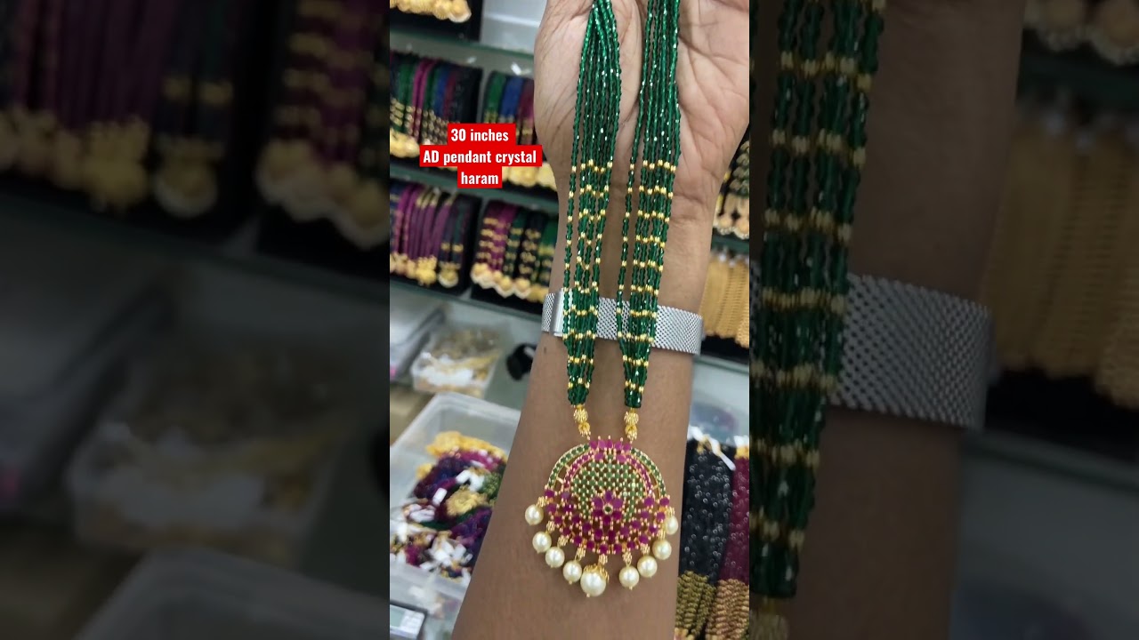 Crystal beads haram | AD pendant haram 