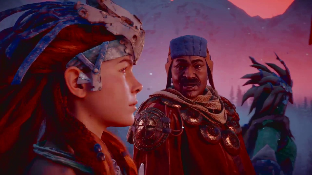 Horizon Zero Dawn Frozen Wilds starting the quest,PS4 Pro HDR gameplay