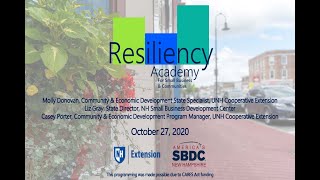 Small Business & Community Resiliency Academy Kickoff Webinar, 10.27.20