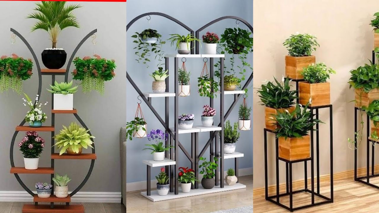 100+ Beautiful Wooden & Iron Planter Rack & Stand Designs for home ...